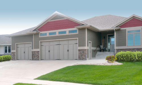 Montana house with new garage doors installed