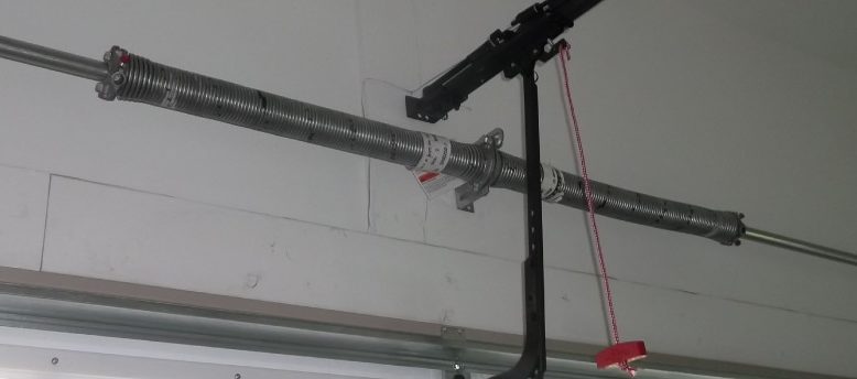 New torsion springs installed on a garage door in Kalispell.