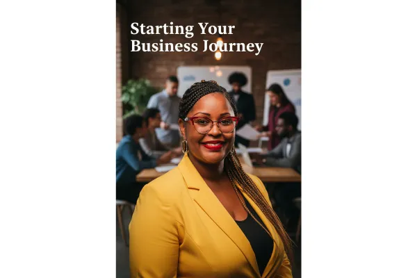 Small business advisor speaking to entrepreneurs about starting a business, business structures, and planning a successful business journey.