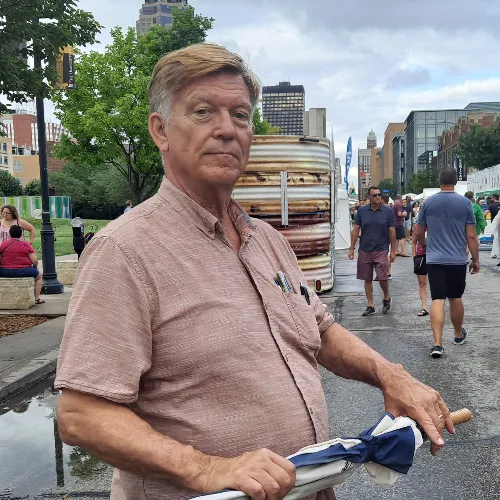 Bob Krause, retired Colonel and veteran advocate, roving ambassador and key supporter for Eternal Embers Stories — conducting research, promotion, and community outreach along the Mississippi River bluffs."