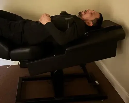 patient on Back On Trac for chronic back pain
