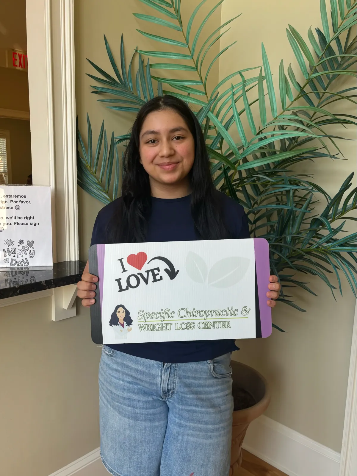 Before and after weight loss photos of 13-year-old patient Angel who lost 35 pounds