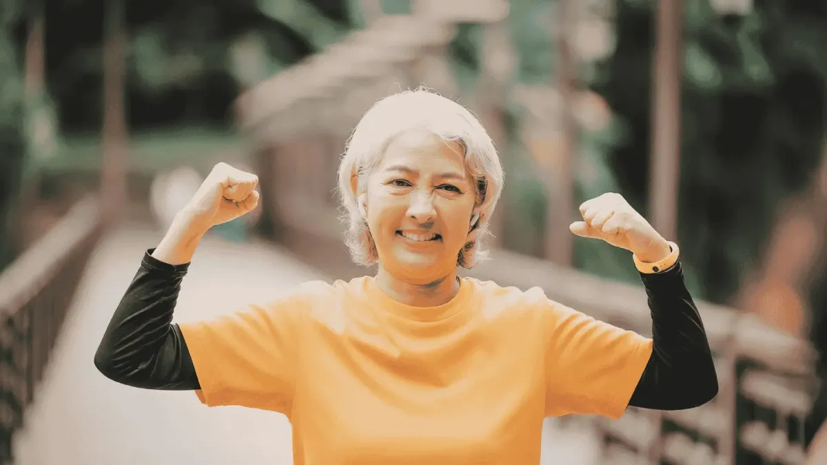 Senior who is active and with balanced muscle because of Ideal Protein in Gainesville GA