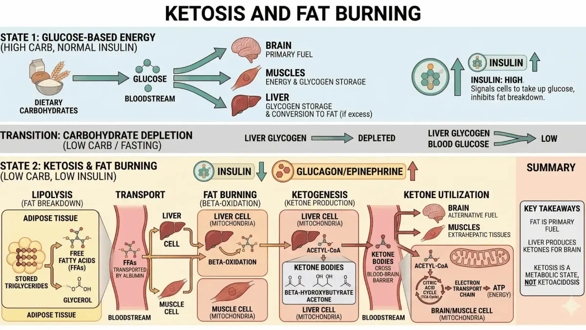 Diagram illustrating ketosis and fat burning in Gainesville GA