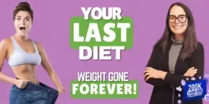 Your Last Diet weight loss program banner showing successful weight reduction