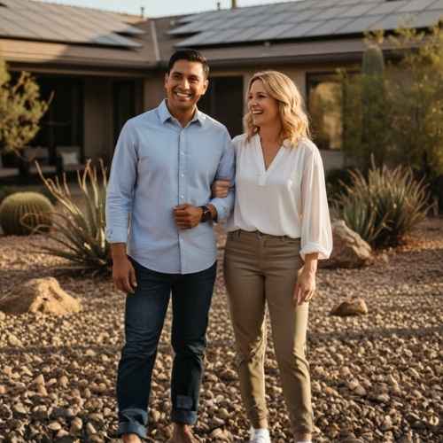 Cinematic square image of a Tesla residential solar battery storage system mounted on a garage wall