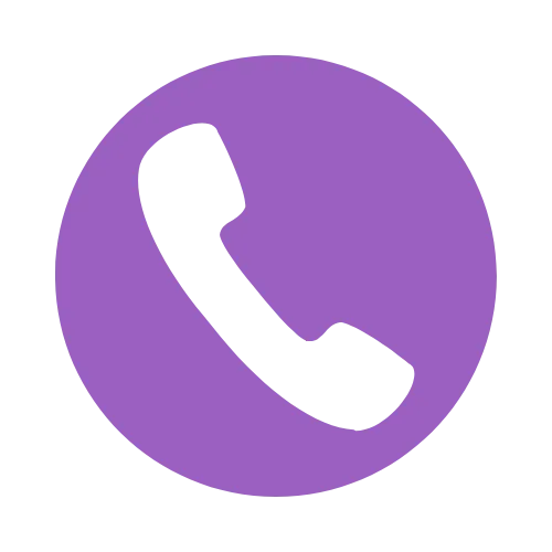 Phone call icon in purple circle