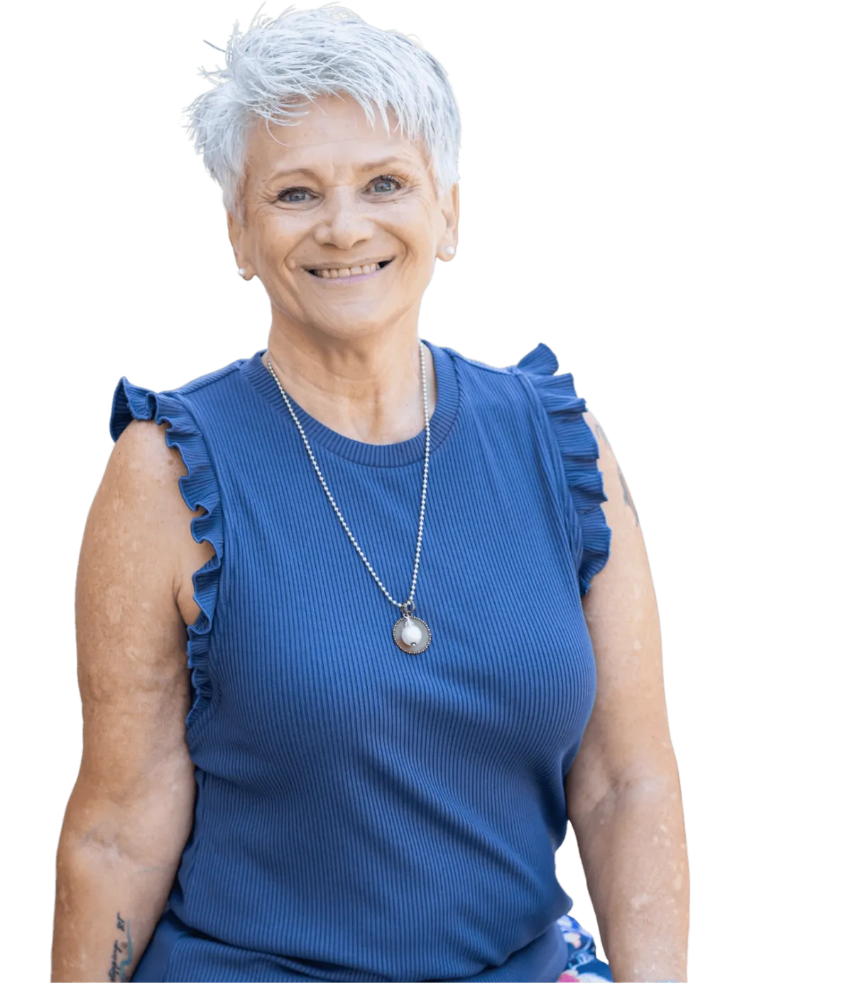 Vickie Turley front facing in blue top