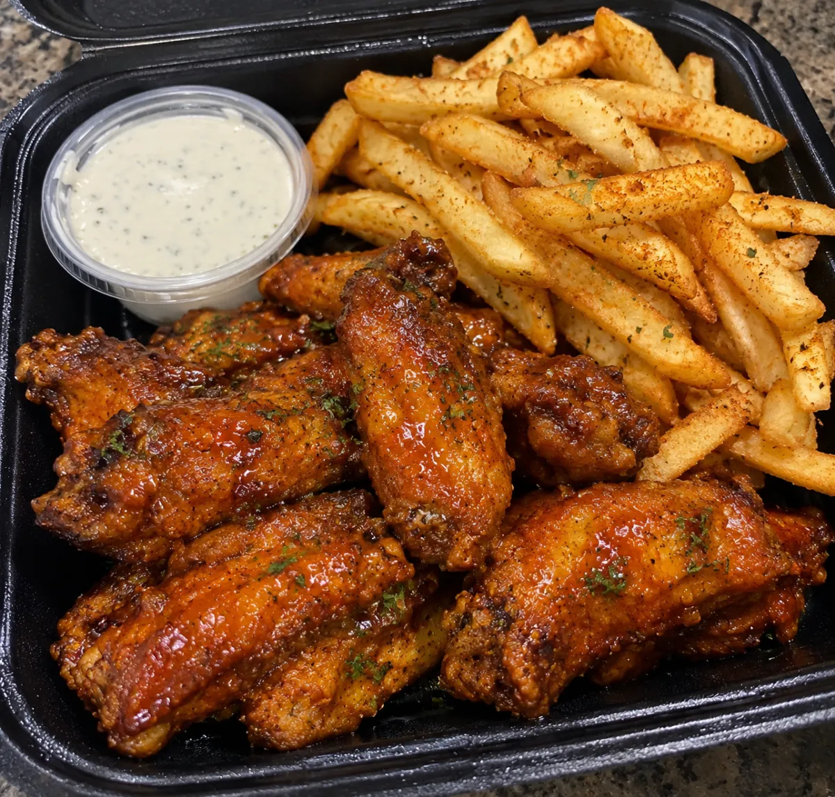 Crispy golden Haitian marinated chicken wings with pikliz