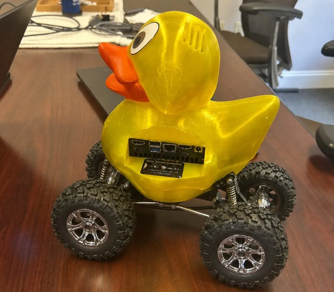 Yellow duck PC on wheels by Surf's Up Computing