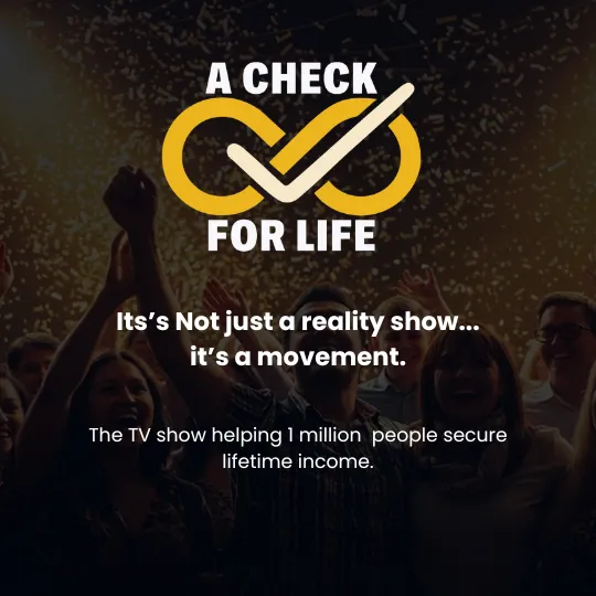 A check For Life Logo - helping 1 million people secure lifetime income.