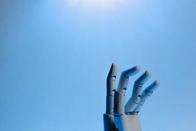 Robot reaching for the sky.
