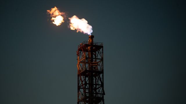 Oil burning at night