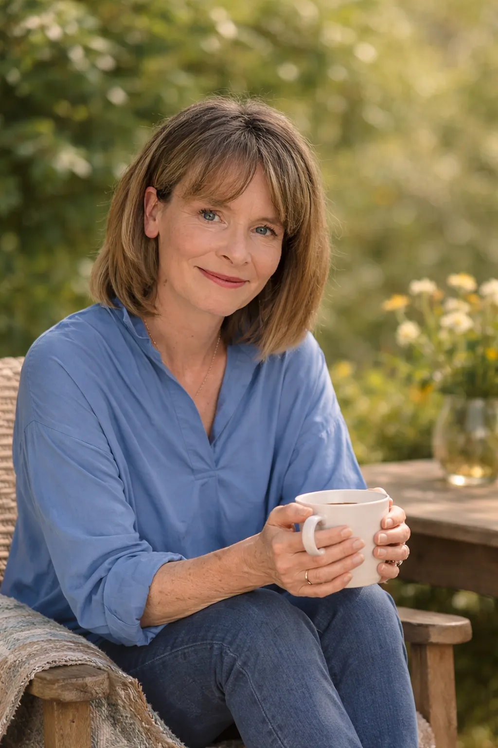 Photo of Hilary Dancing Body-Mind Therapist and Coach in the garden