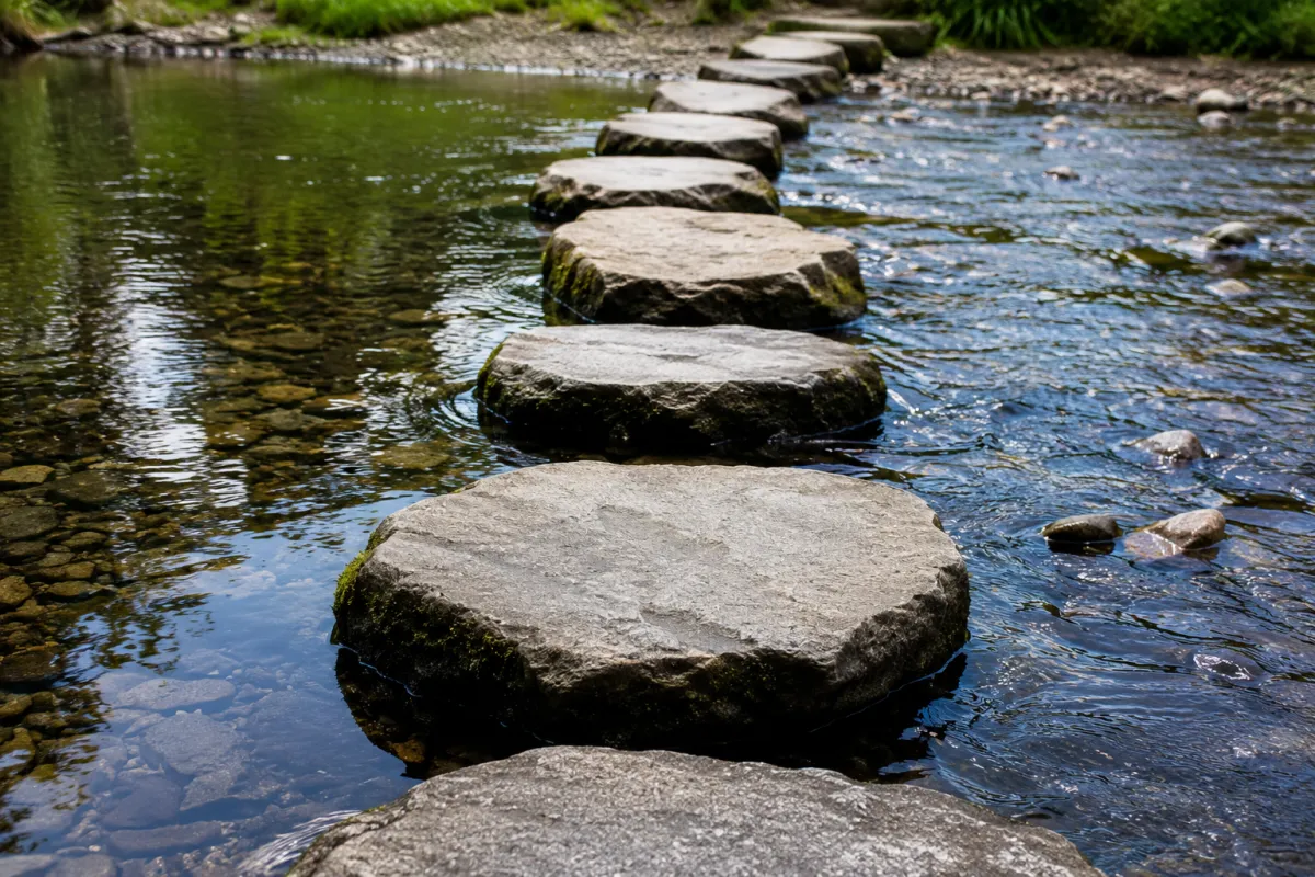 Stepping stones  symbolizing understanding and moving forward