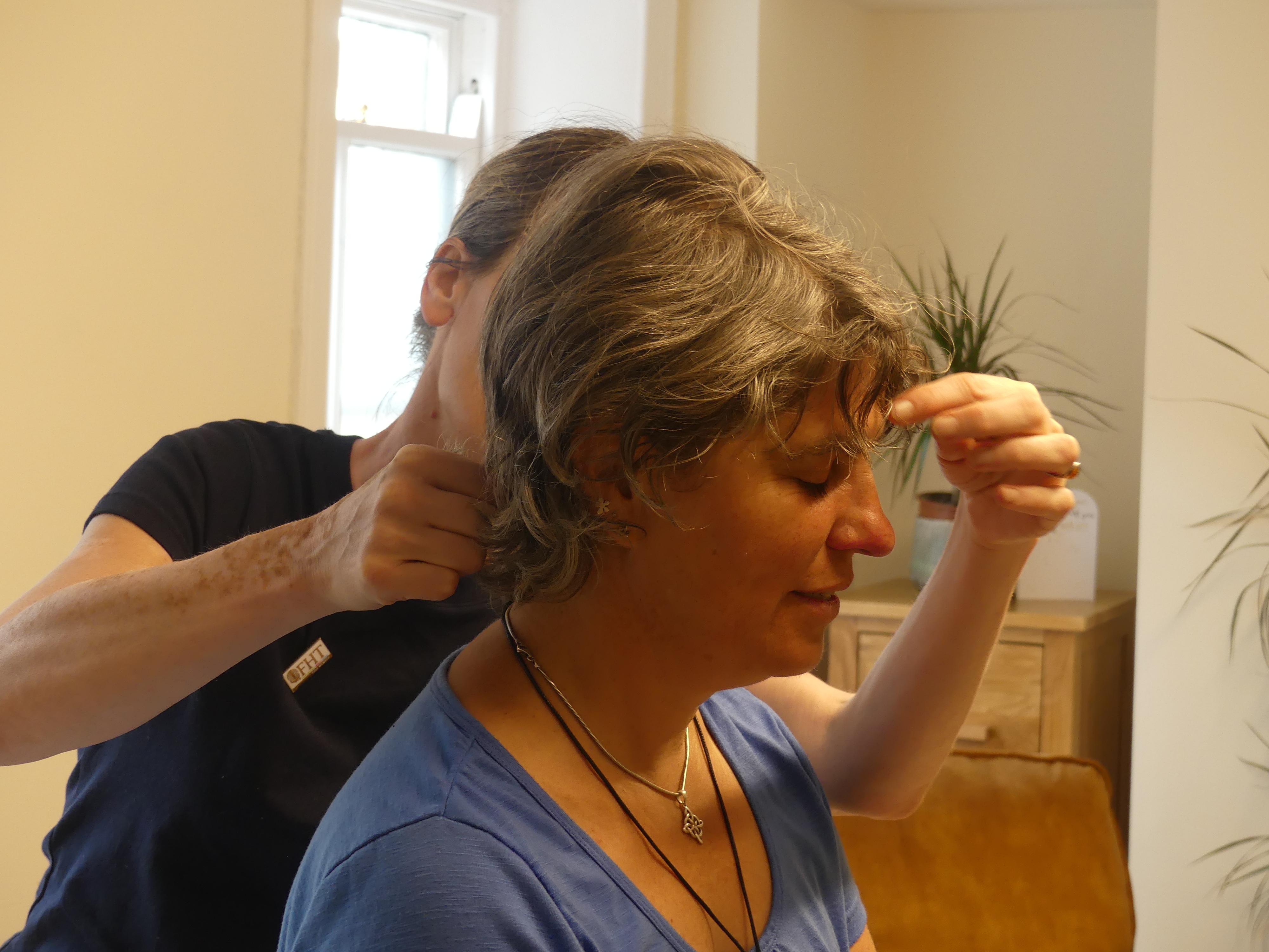 A photo of energy healing treatment with Hilary Dancing at the Oldgate Therapy Centre, Morpeth UK