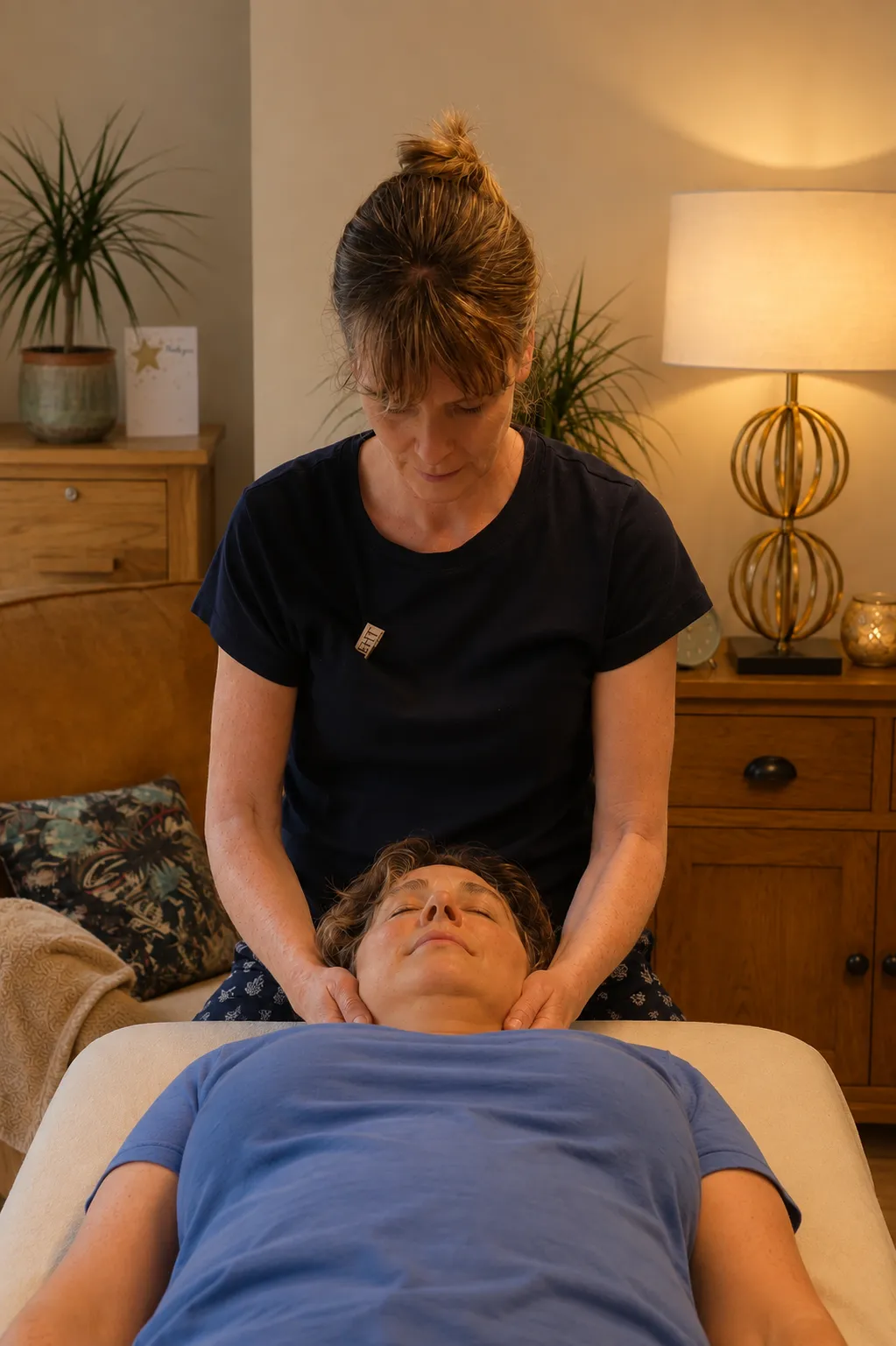 Photo showing energy healing with Hilary Dancing in Northumberland  UK