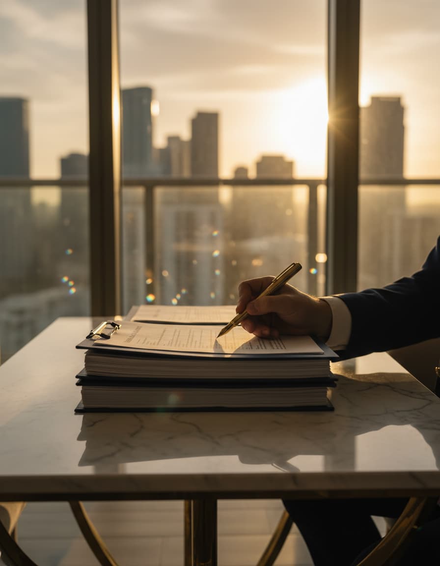 Professional real estate closing at a Brickell firm