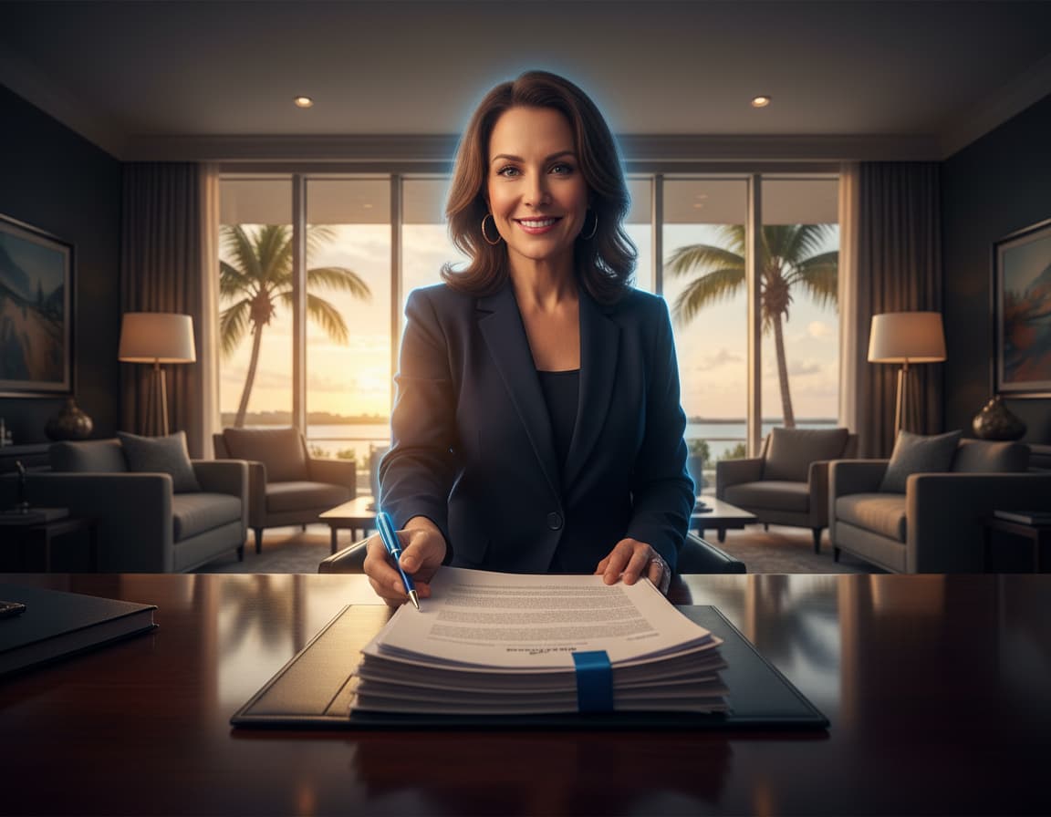 Mobile Notary arriving at an office for family law document execution