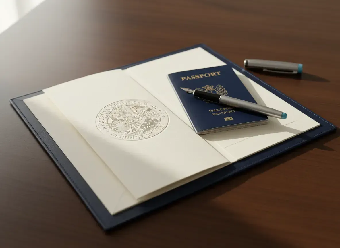 Apostilled Florida birth certificate prepared for international dual citizenship application
