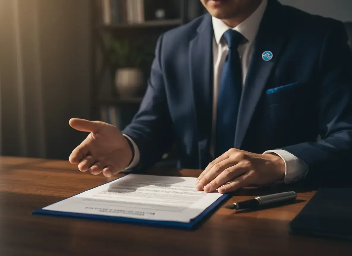 Professional notary explaining a Durable Power of Attorney document