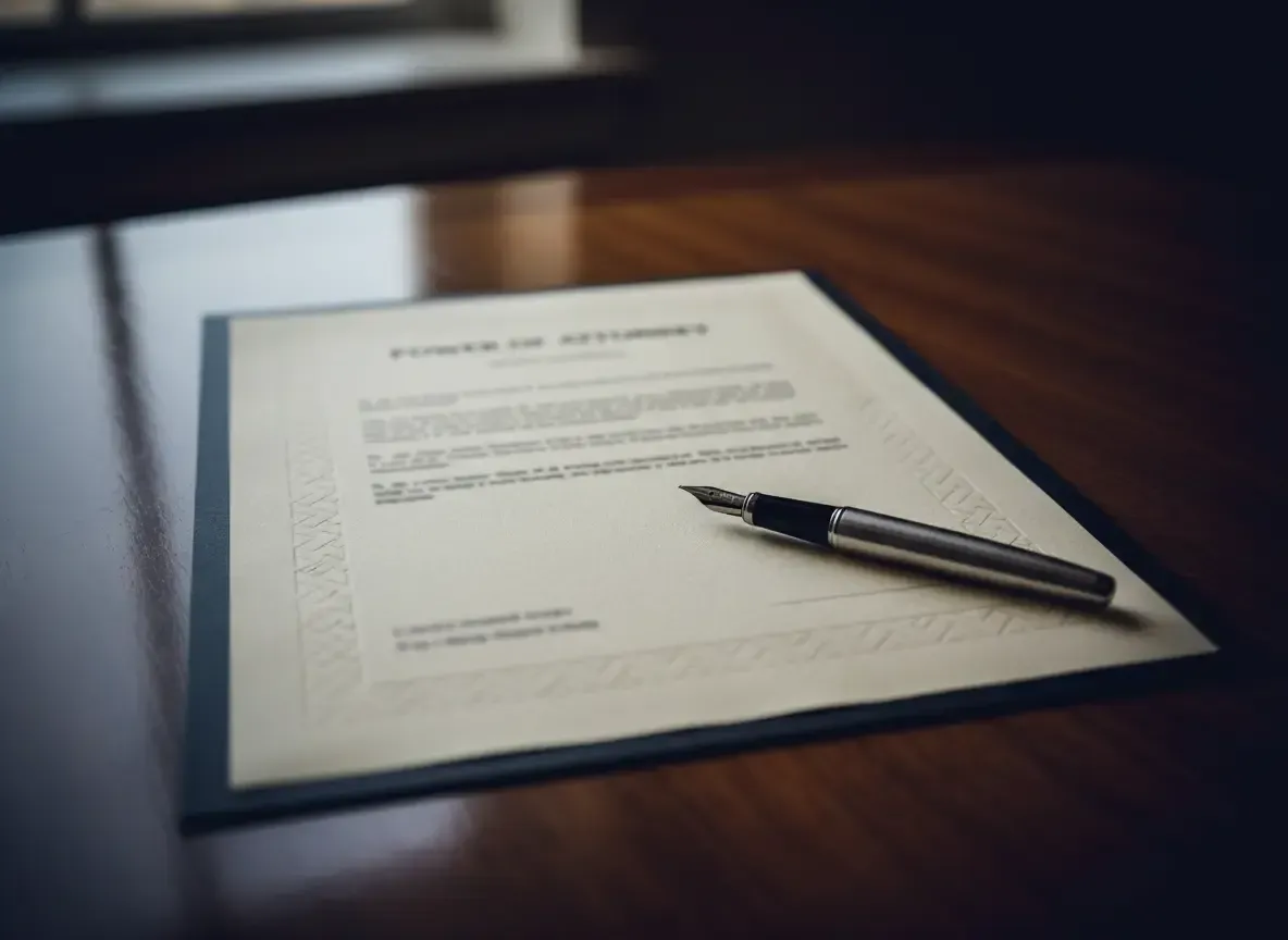 Close up of a specific limited power of attorney document being prepared for signature