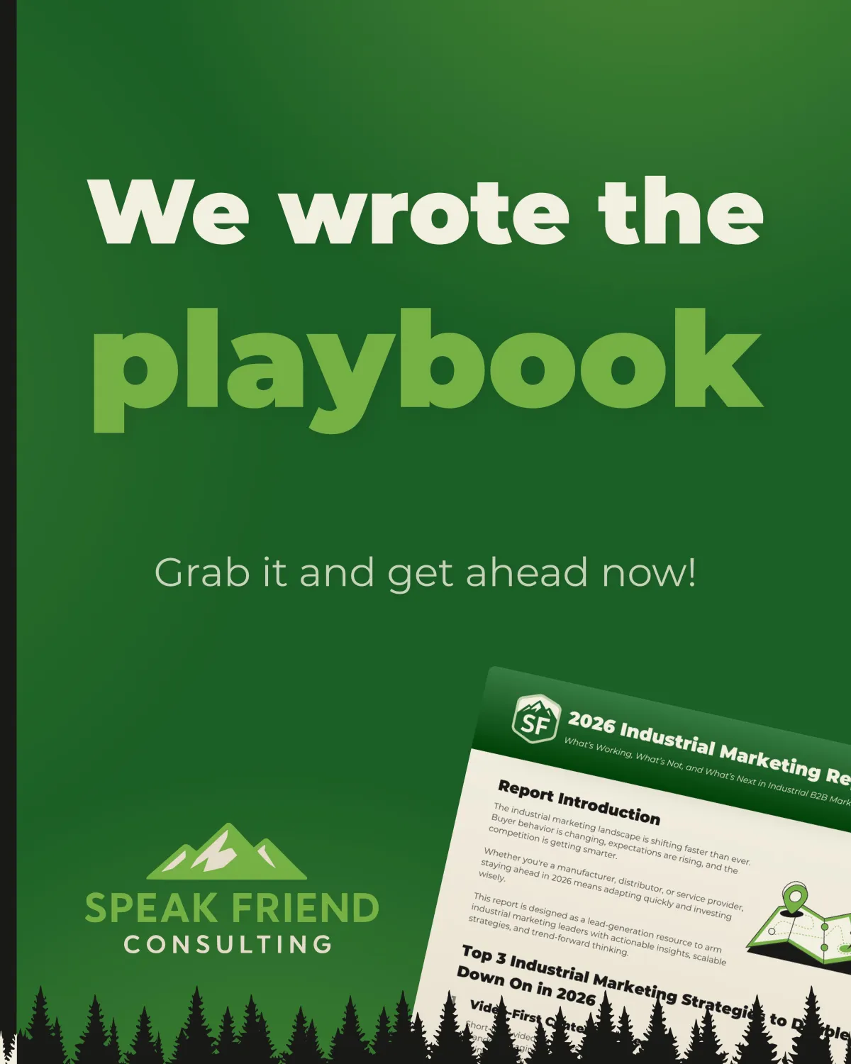 "We wrote the playbook. Grab it and get ahead now!" 2026 Industrial Marketing Report graphic