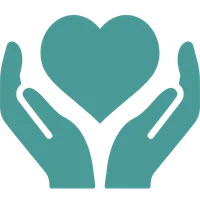 Heart in hands icon