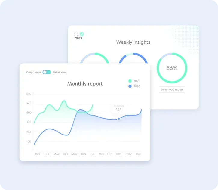 Construction workers standing by an on-site Wellbeing Cabin, engaging in conversation while wearing safety PPE.