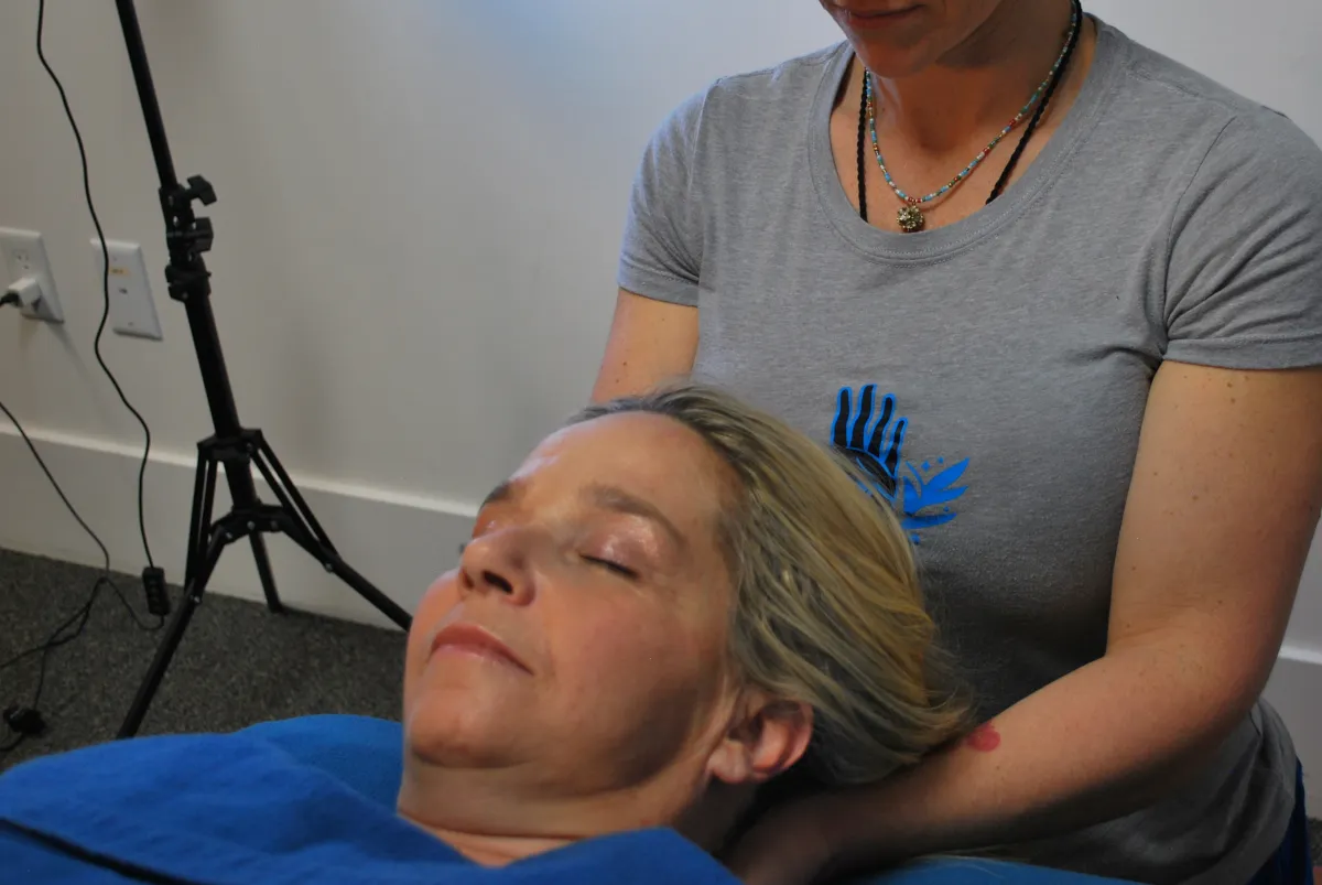 Craniosacral therapy session for nervous system relaxation in South Jordan Utah