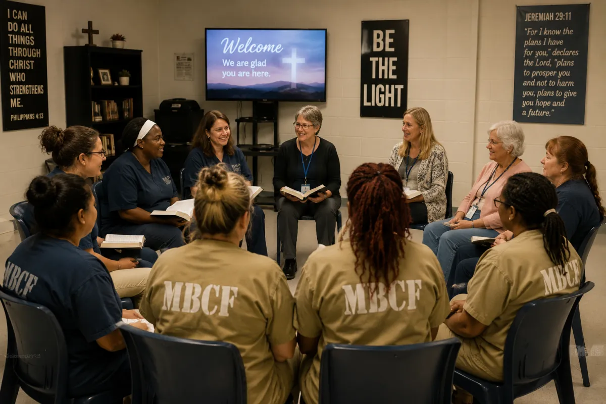 Women's small group meeting at Mabel Bassett Correctional Facility, Genesis One Network