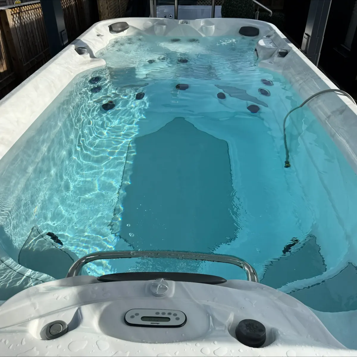 Jacuzzi Hot Tub Install filled with water
