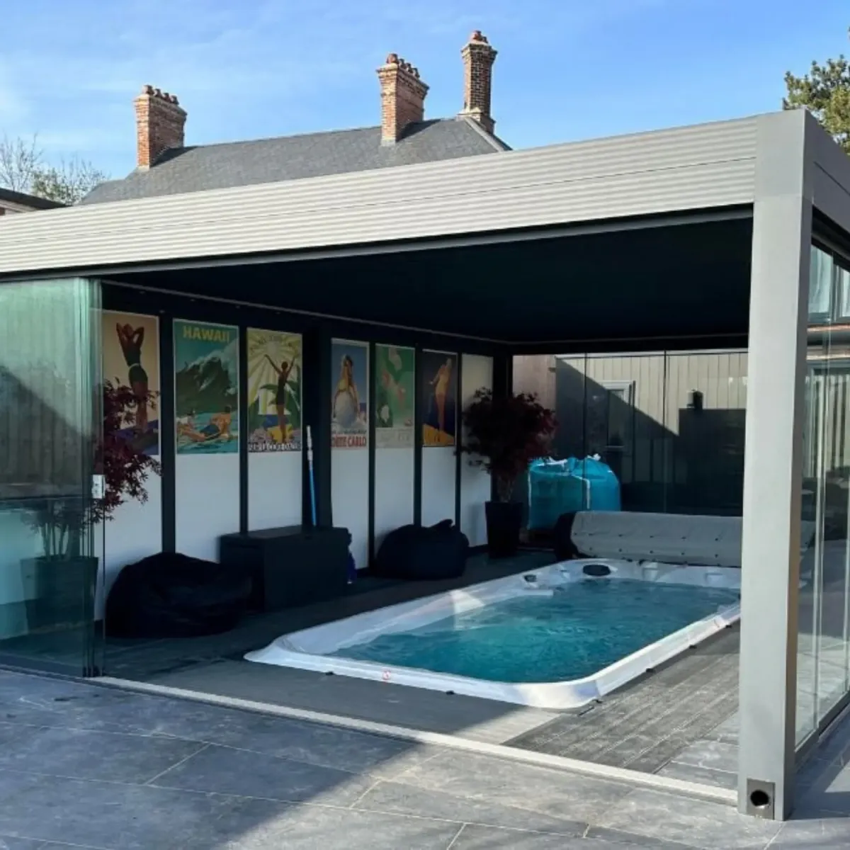 Jacuzzi Hot Tub Install in enclosed pool area