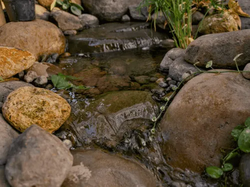 Example of Water Feature Installation in GA done by Catalan Landscaping for specific service page