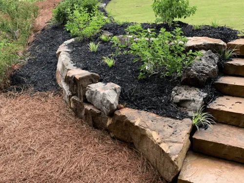 Example of Retaining Wall Installation in GA done by Catalan Landscaping for specific service page