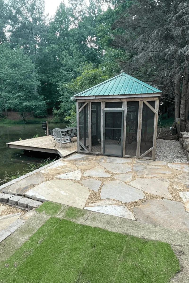 Example of Hardscaping deck and patio install in GA done by Catalan Landscaping for specific service page