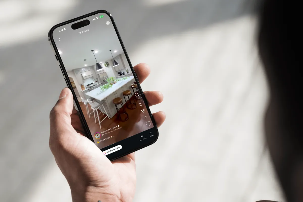an image of someone watching Andrew Clark Realtors Instagram reel