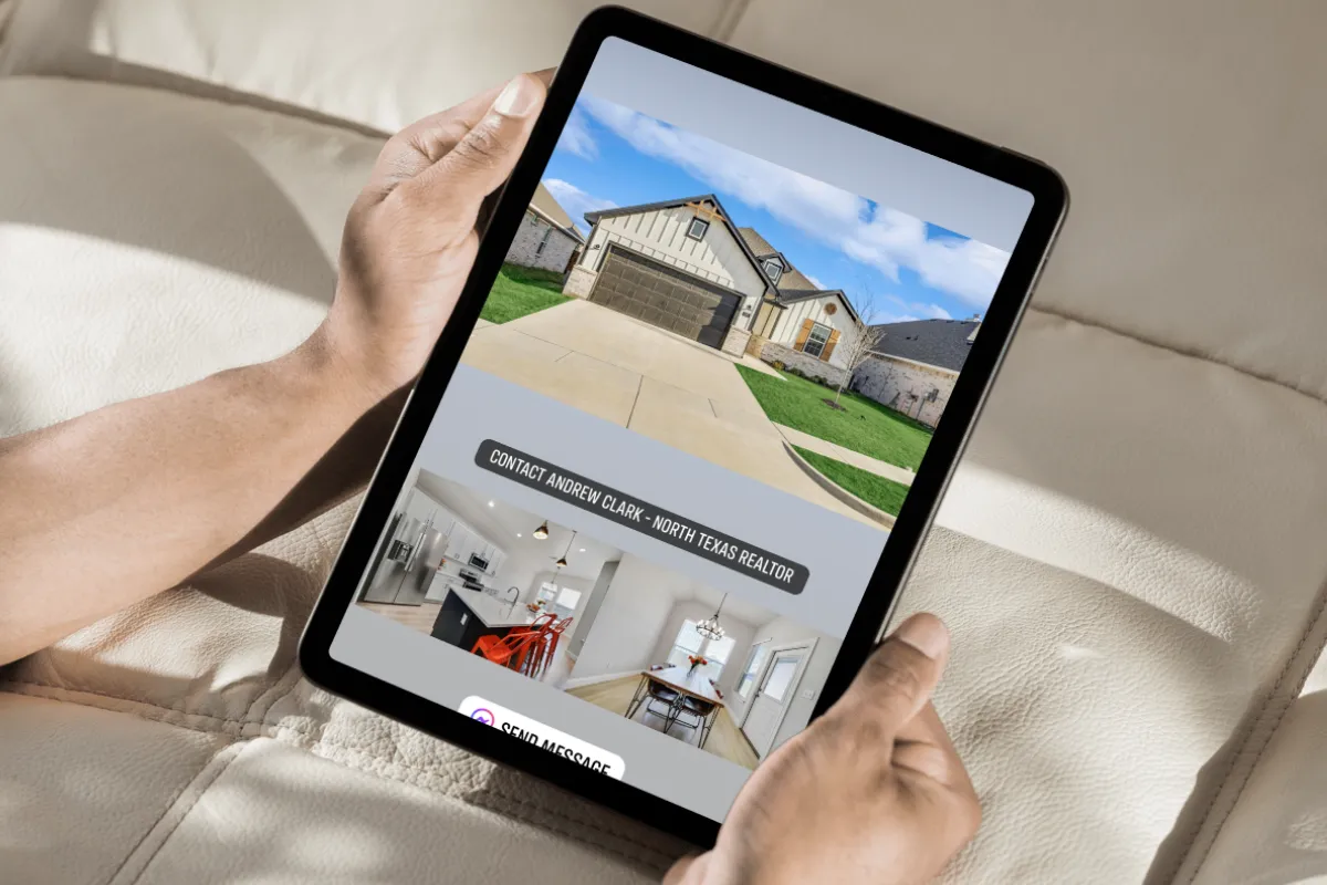a man surfing a property website on his ipad
