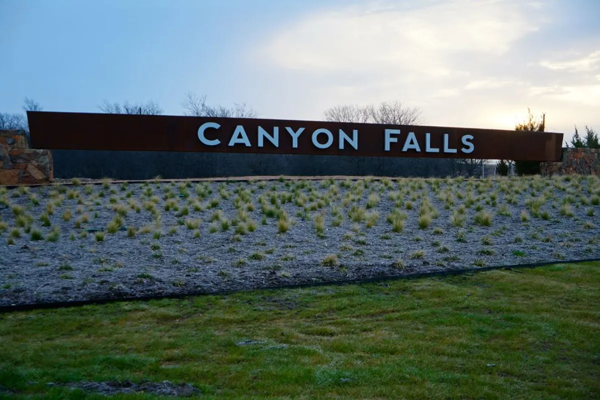 Canyon Falls entrance homes for sale in Northlake texas