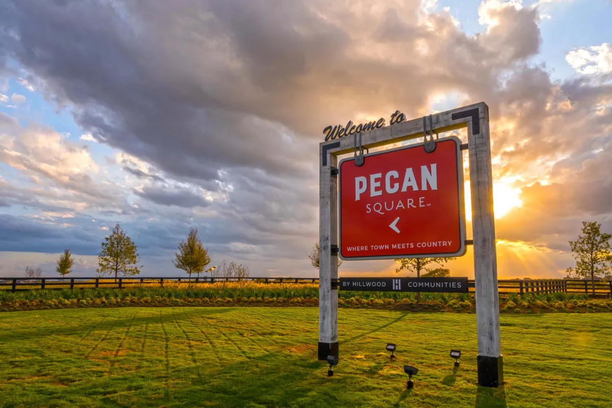 Pecan Square community entrance in Northlake, Texas