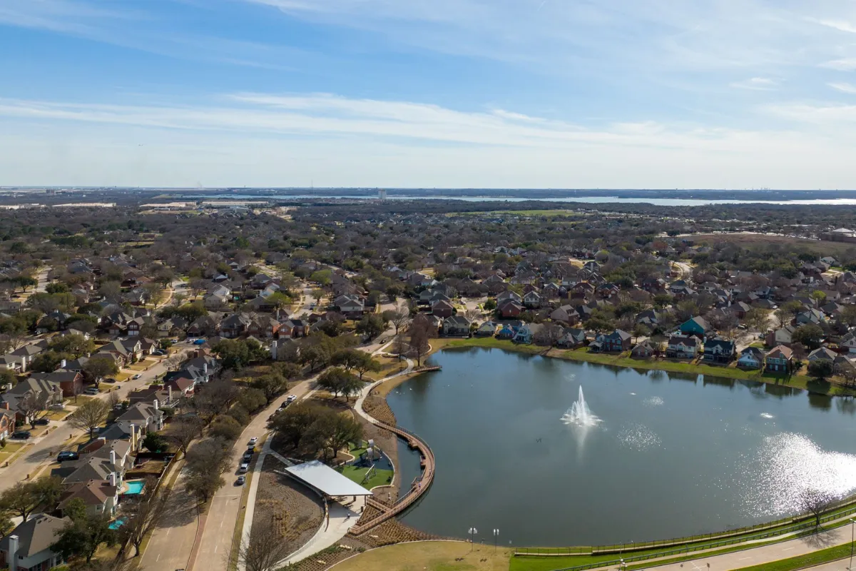 Park and walking trail in Flower Mound Texas