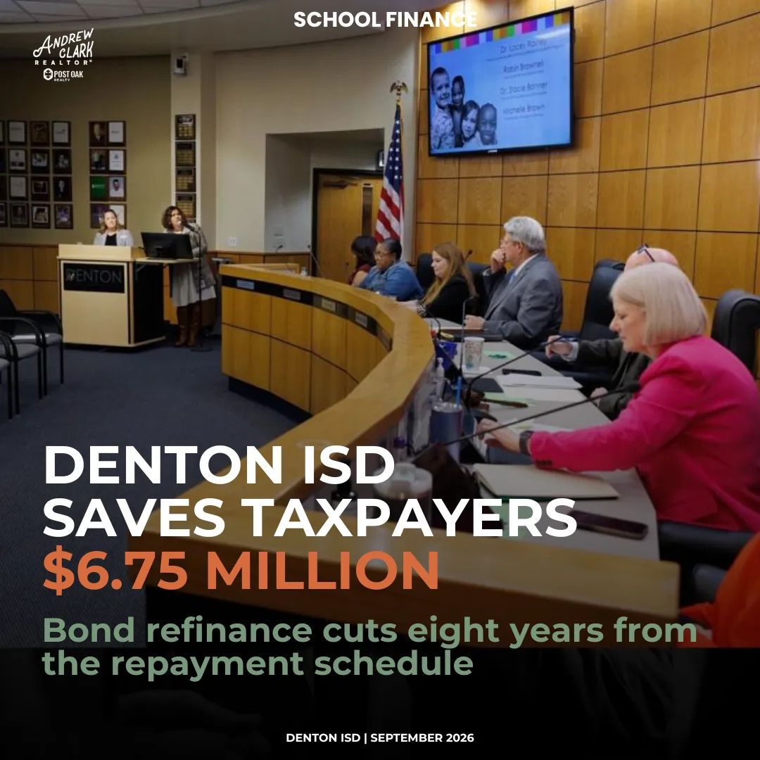 Denton ISD bond refinancing saves local taxpayers $6.75 million