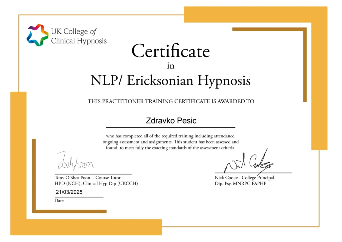 Zdravko Marko Pesic Certifications