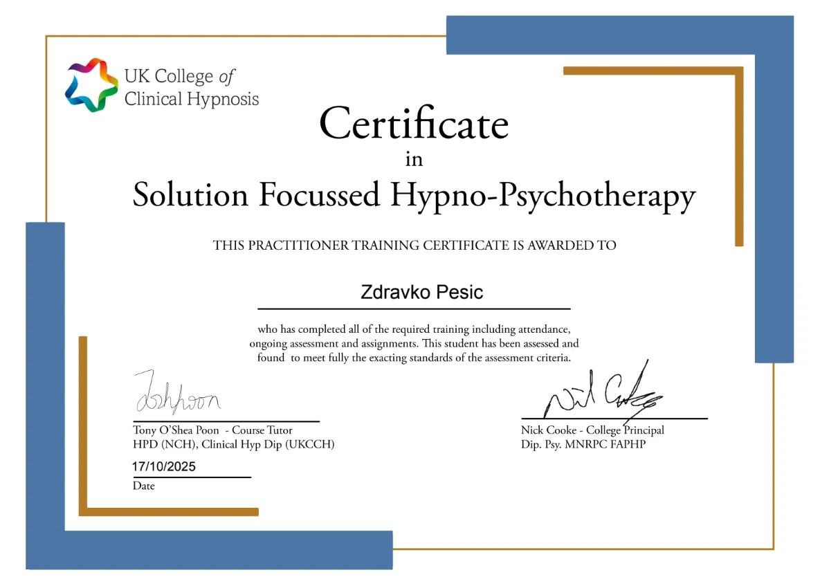 Zdravko Marko Pesic Certifications