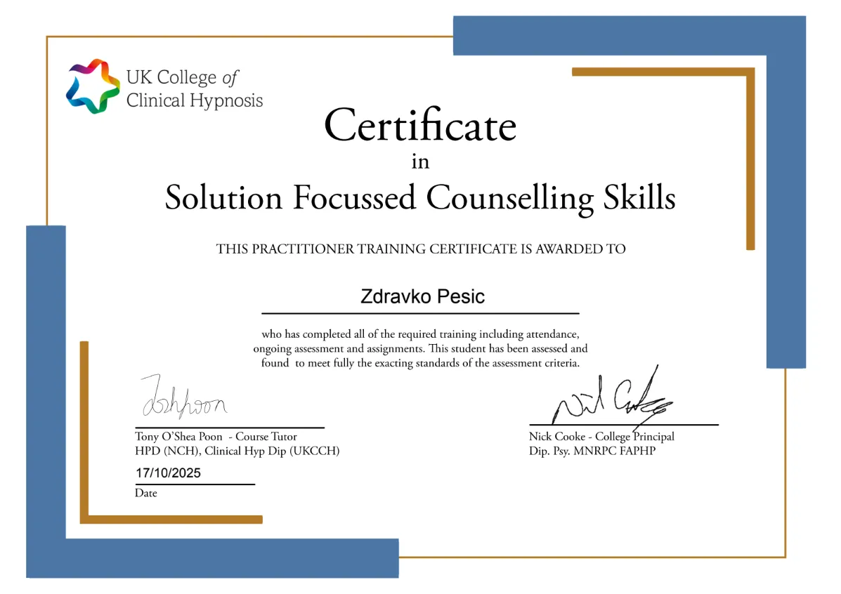 Zdravko Marko Pesic Certifications