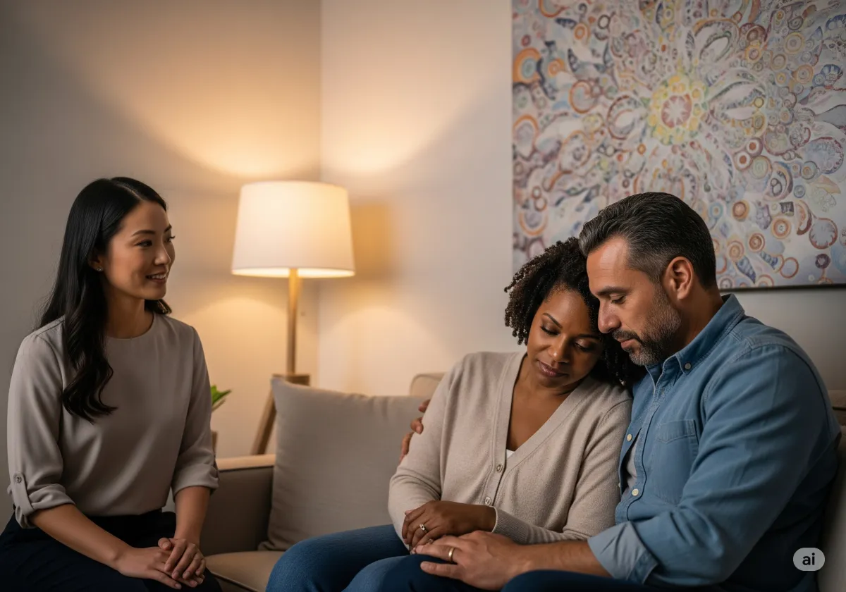 ACT therapy session at Cornerstone Wellness Center in Medina, OH, with therapist David Reece and a Latina teen client in a bright, encouraging therapy space.