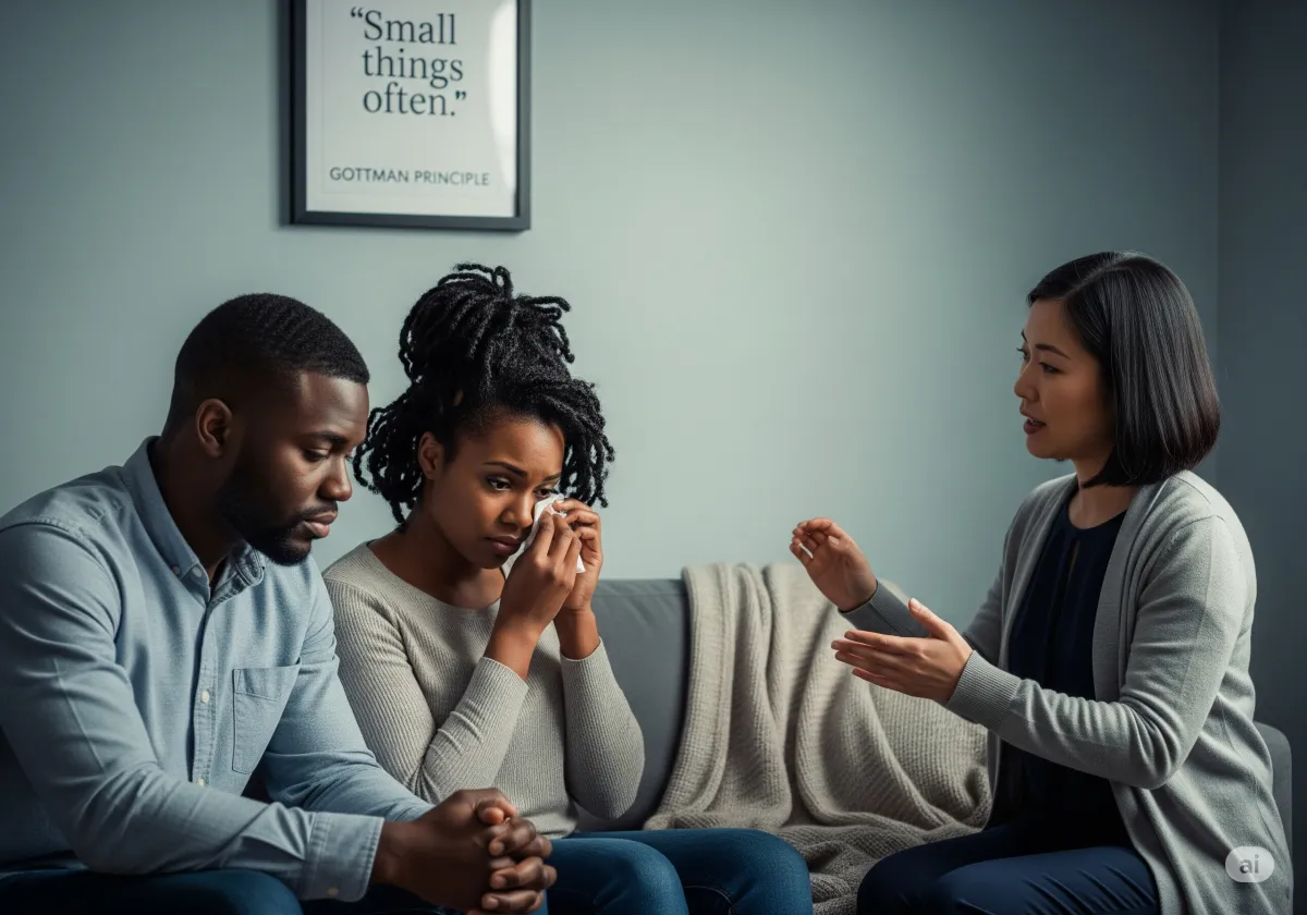 ACT therapy session at Cornerstone Wellness Center in Medina, OH, with therapist David Reece and a Latina teen client in a bright, encouraging therapy space.