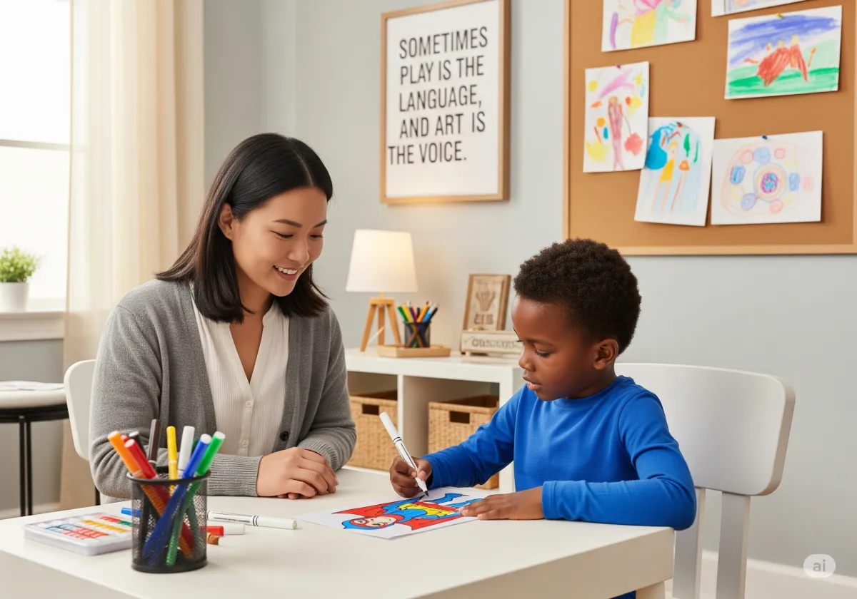 Acceptance and Commitment Therapy session at Cornerstone Wellness Center in Medina, OH, highlighting the supportive relationship between therapist and client in a nurturing environment.