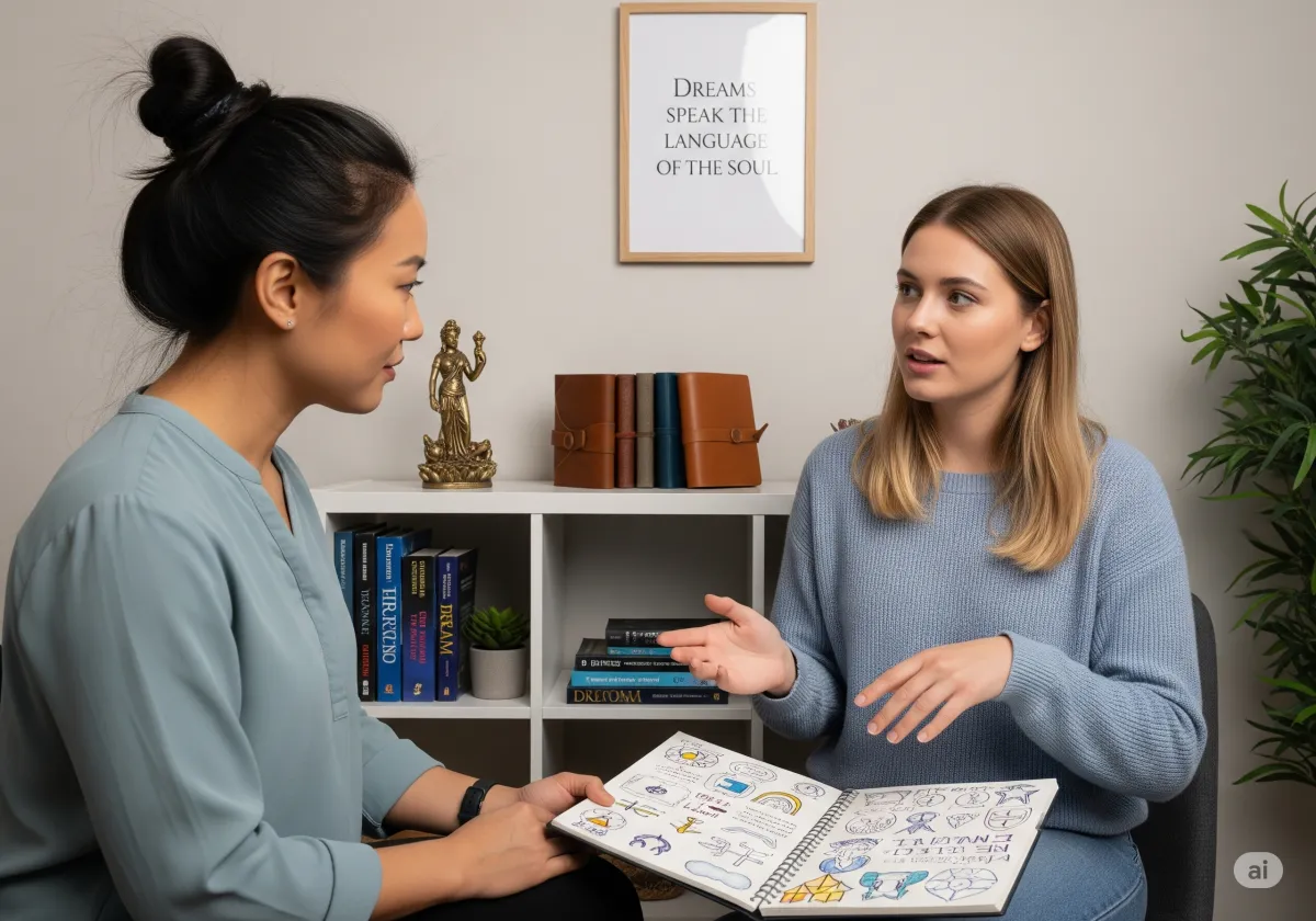 ACT therapy session at Cornerstone Wellness Center in Medina, OH, with therapist Christine Zeh and a middle-aged Asian American female client in a welcoming environment.