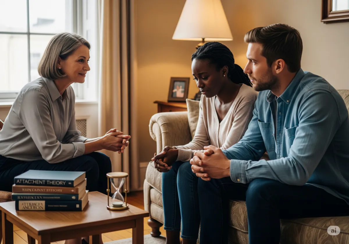 ACT therapy session at Cornerstone Wellness Center in Medina, OH, with therapist Amanda Hill and a young African American male client in a peaceful therapy room.